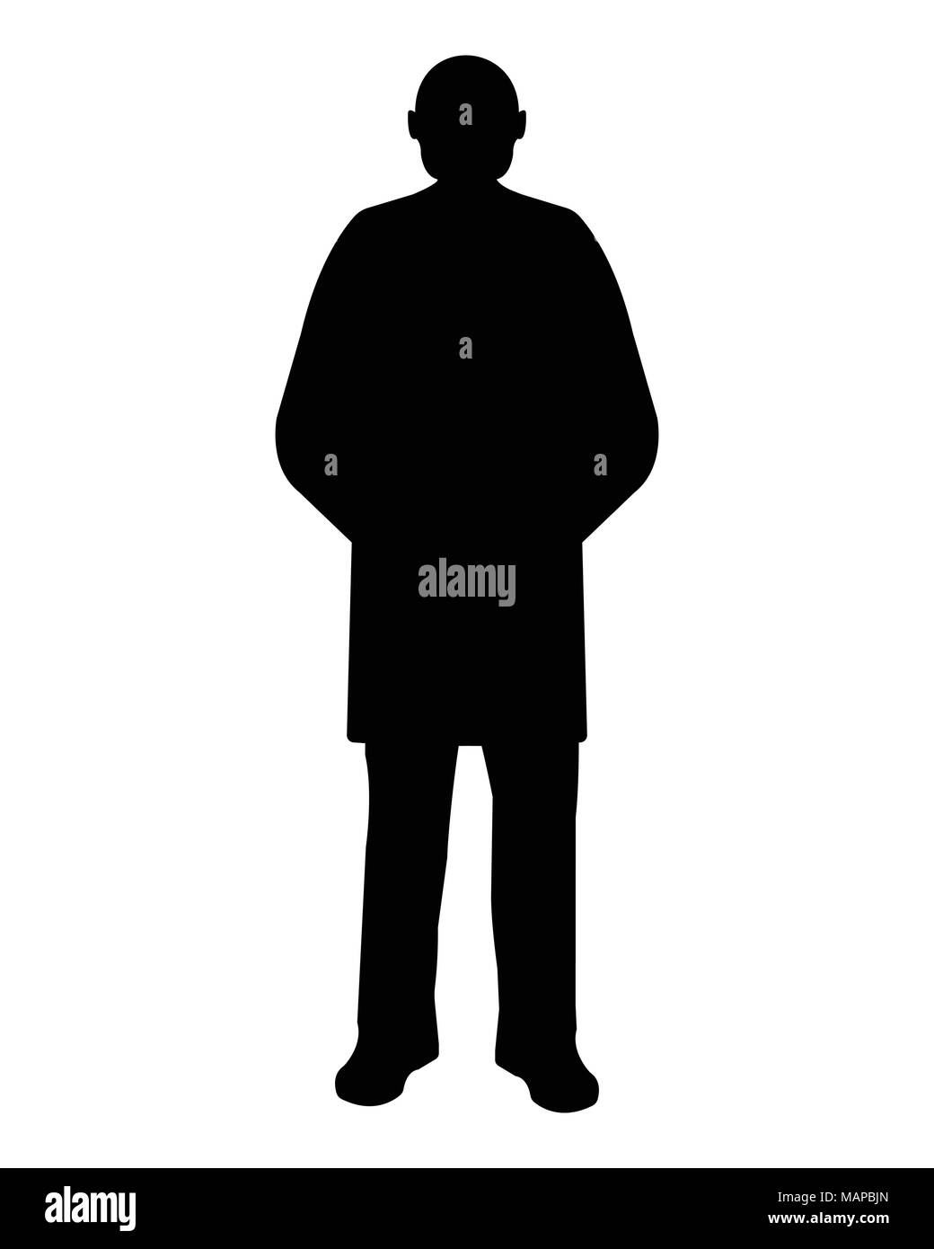 Man Silhouette on white Background. Vector illustration. Stock Vector