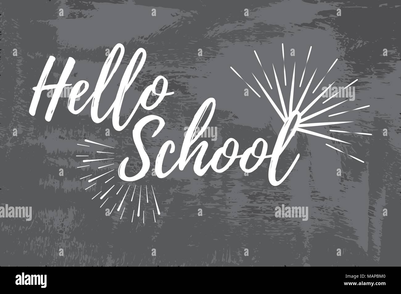 Hello School Typographic - Vintage Style Back to School. Vector ...