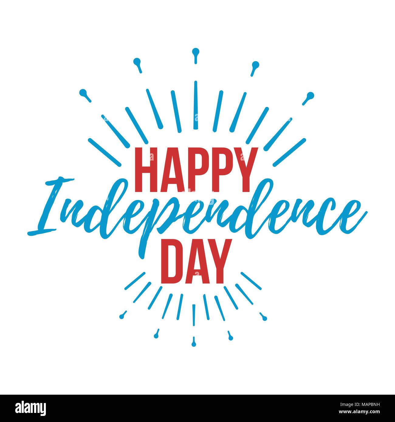 Happy Independence Day Greeting Card with Font. Vector illustration ...
