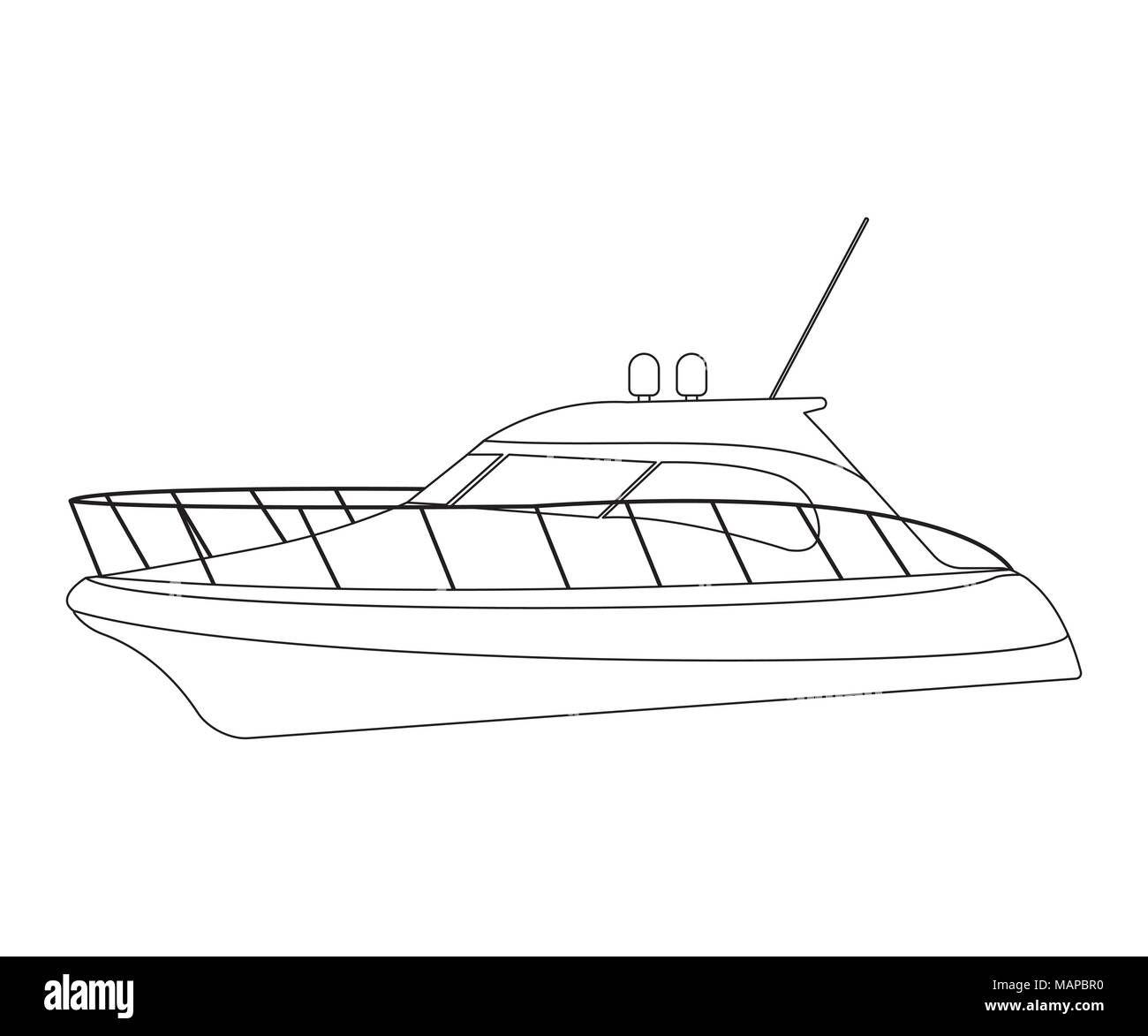 Speedboat sketch icon Royalty Free Vector Image