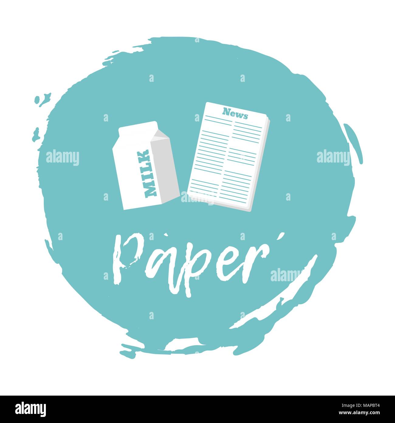 Recycling waste sorting icon - paper. Vector illustration. Stock Vector