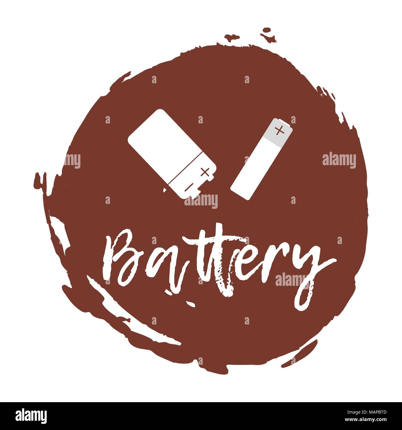 Recycling waste sorting icon - battery. Vector illustration. Stock Vector