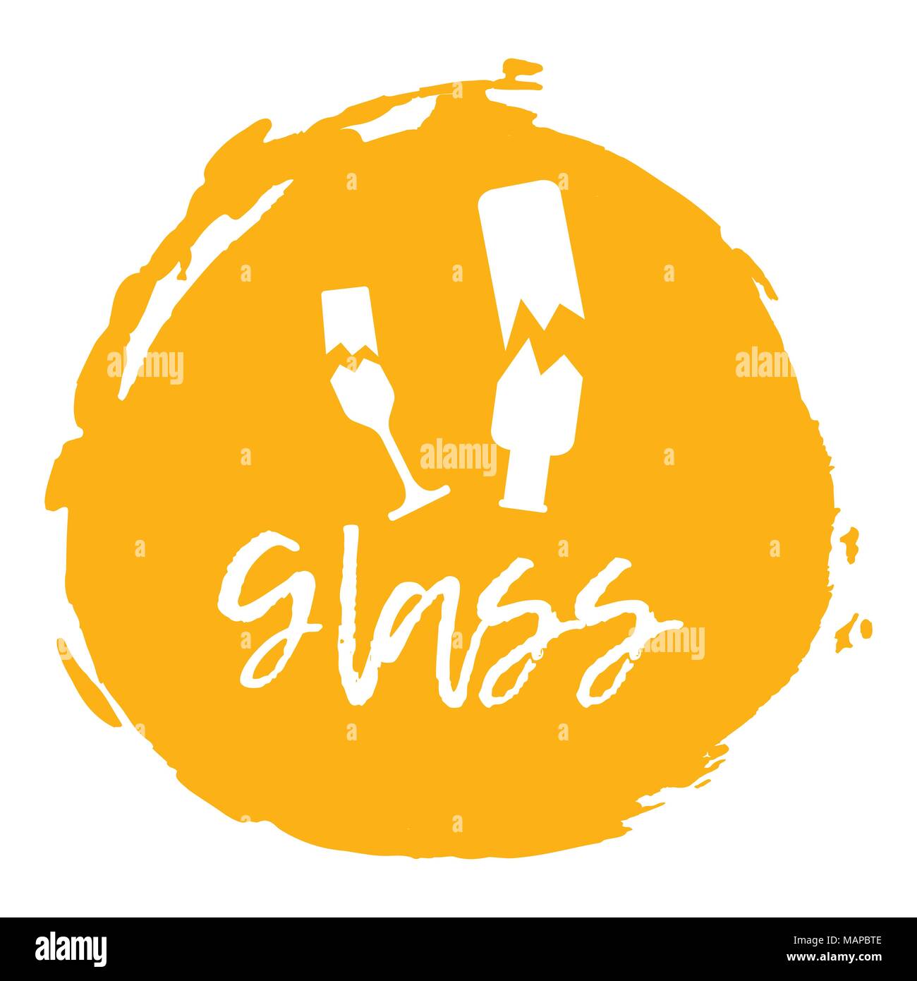 Recycling waste sorting icon - glass. Vector illustration. Stock Vector