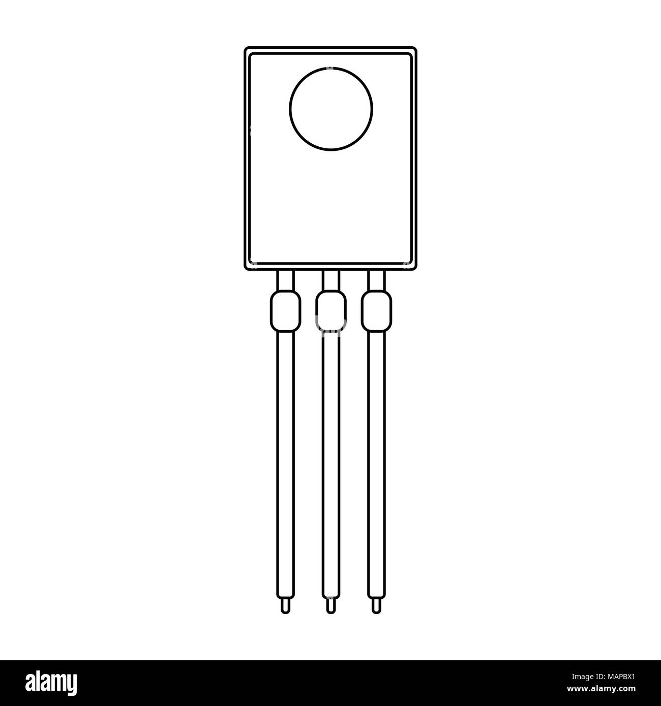 Transistor outline icon. Vector illustration. Stock Vector