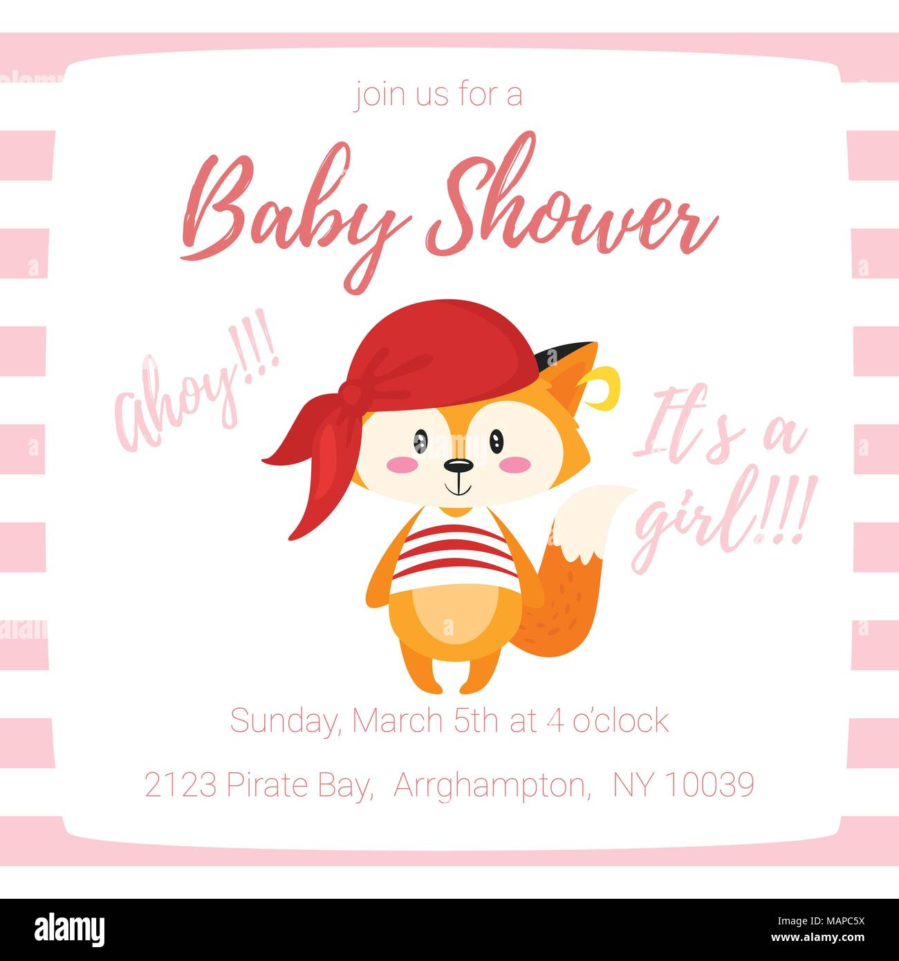 Vector Cartoon Style Illustration Of Baby Shower Invitation Baby Vector Cartoon Style Illustration Of Baby Shower Invitation Baby