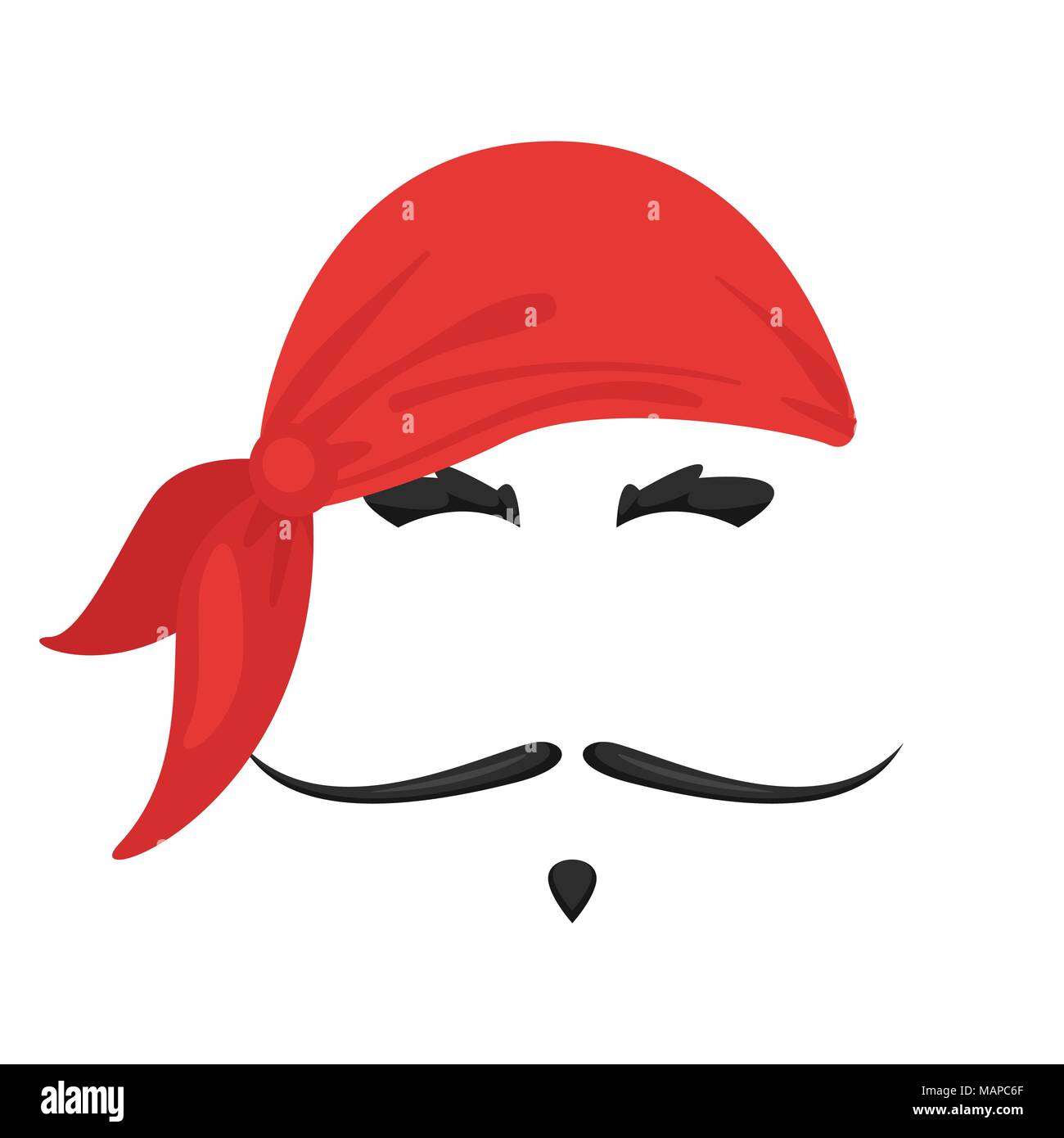 Vector cartoon style funny pirate face element or carnival mask. Decoration  item for your selfie photo and video chat filter. Mustaches and red bandan  Stock Vector Image & Art - Alamy