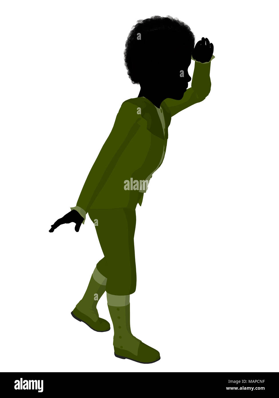 African american victorian boy silhouette on a white background Stock ...
