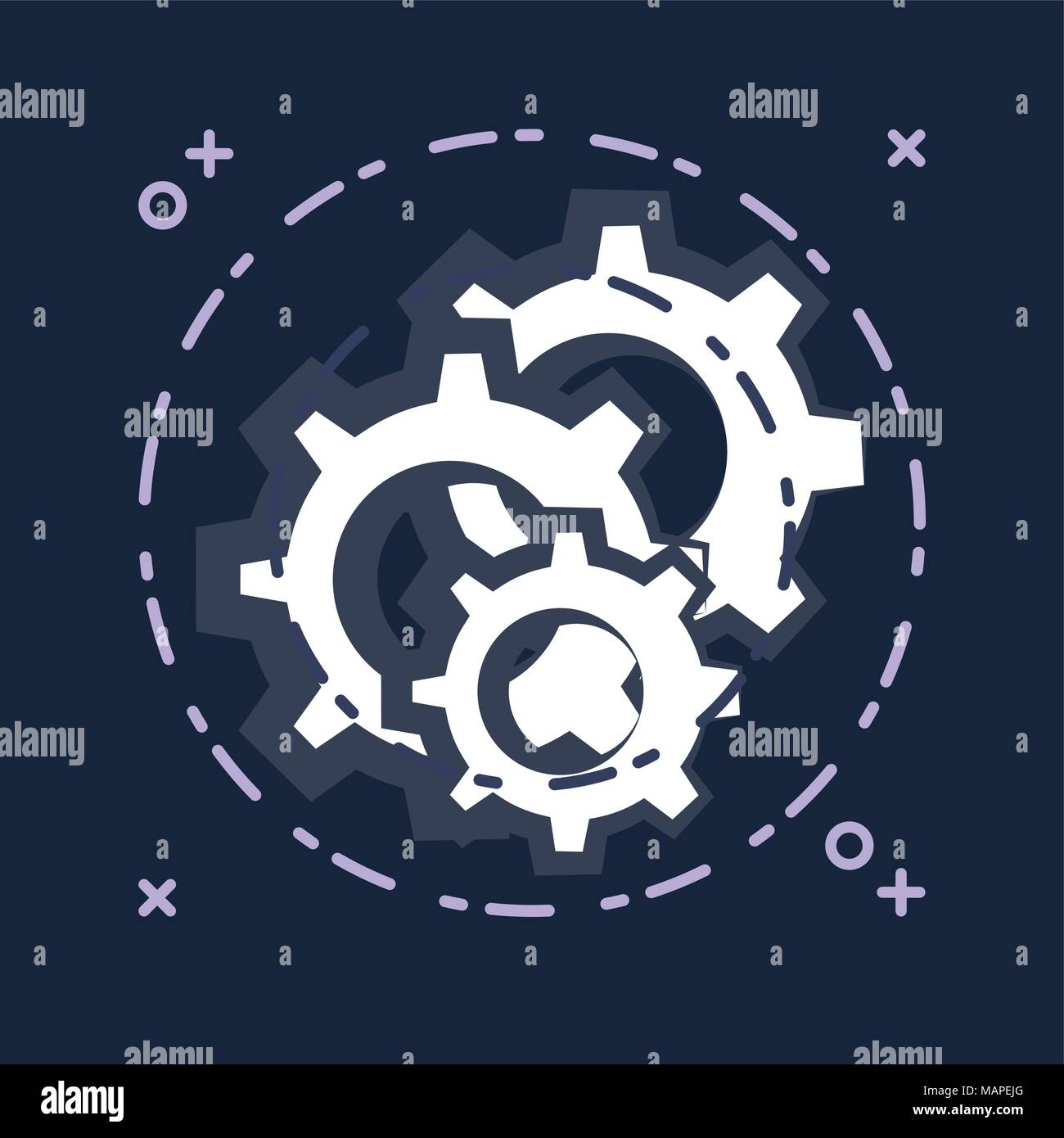 gear wheels over black background, vector illustration Stock Vector ...