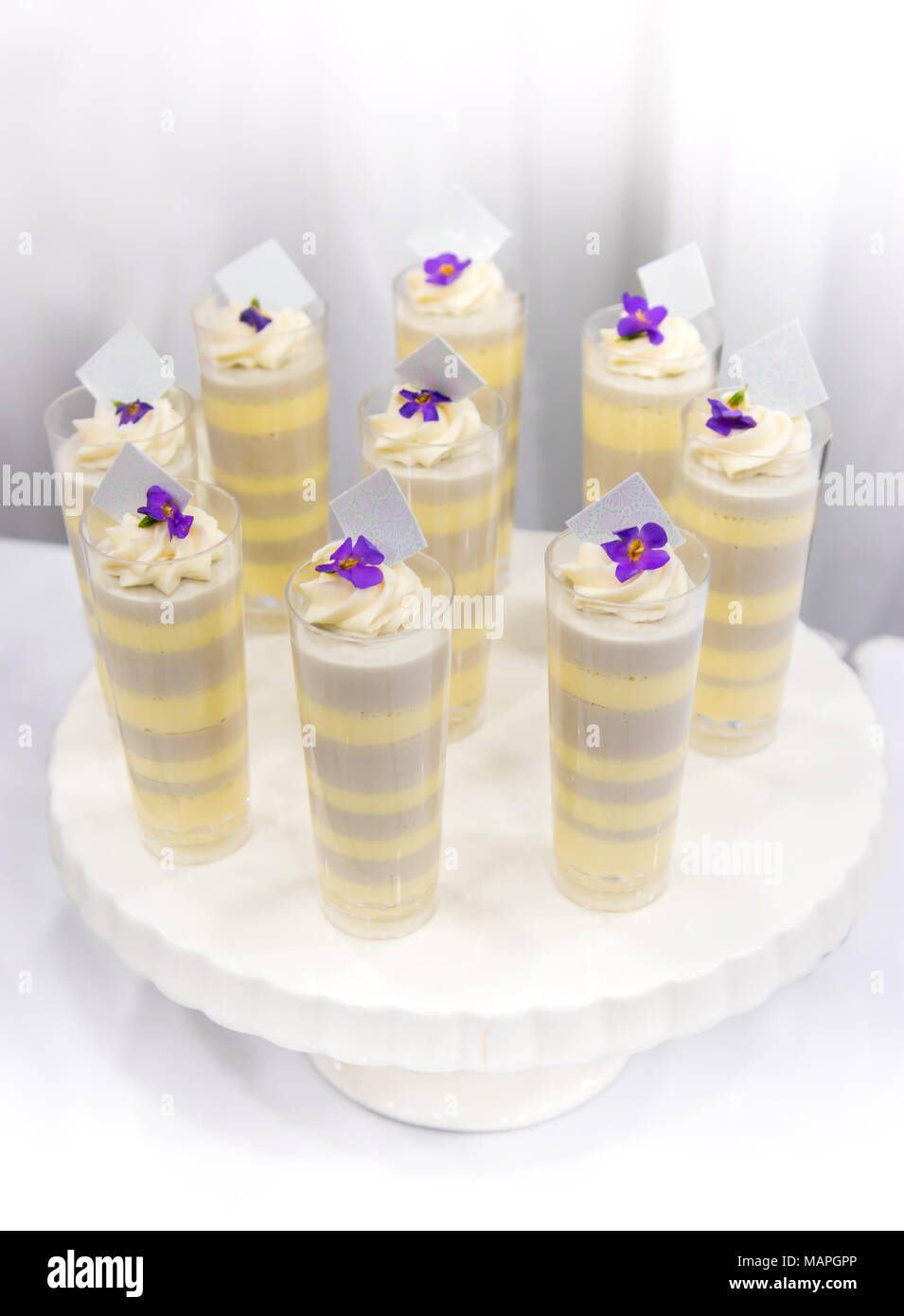 Wedding Dessert Pudding Cups Stock Photo Alamy