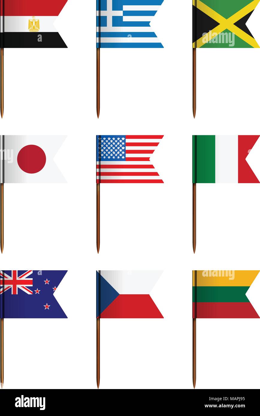 National flag set on a white background Stock Vector Image & Art - Alamy