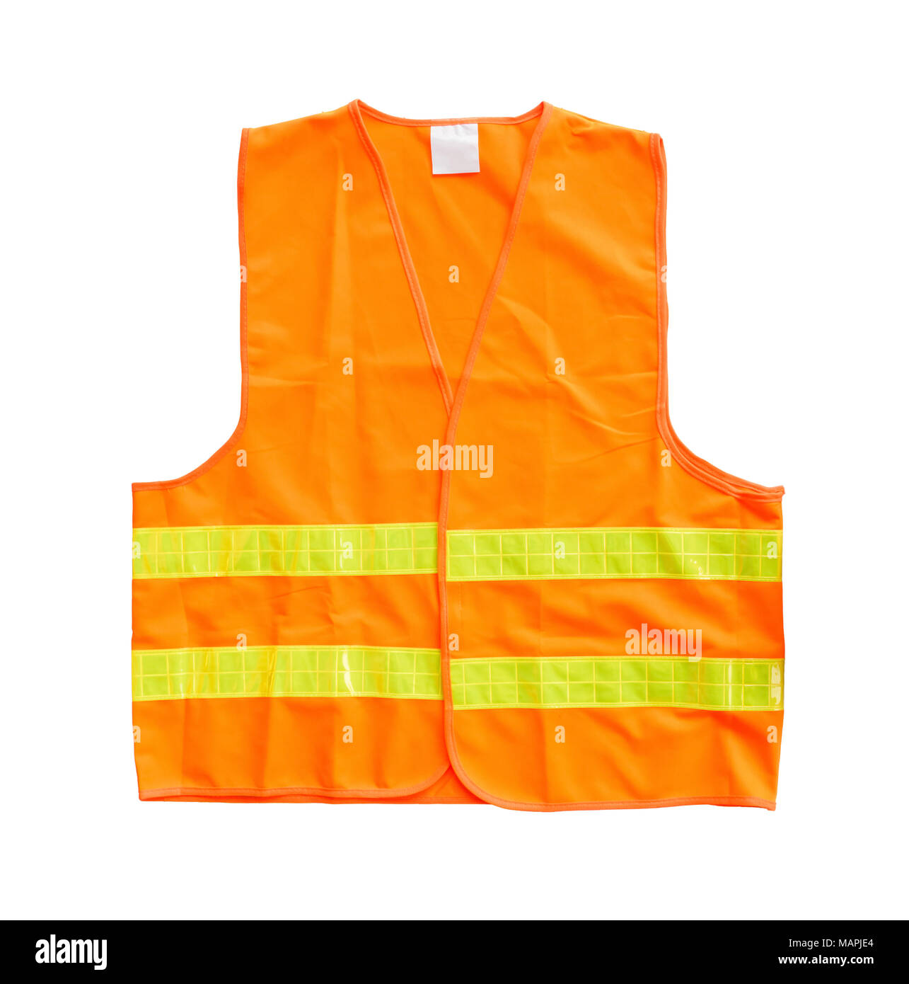 Safety orange vest isolated on a white background Stock Photo
