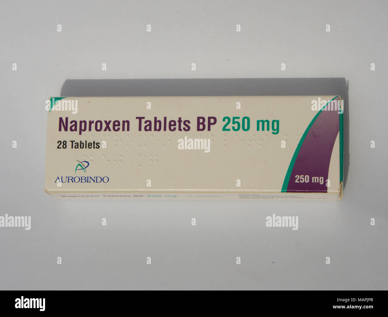 A box of NSAID medication Naproxen 250mg Stock Photo