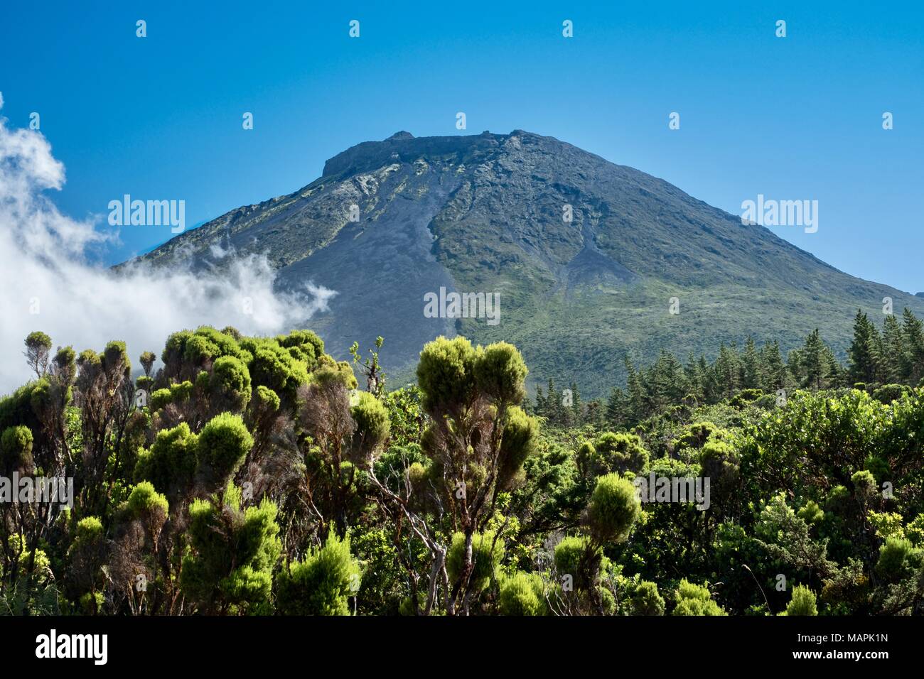 Mount Pico, the tallest mountain in Portuguese territory and highest point in the Azores Stock Photo