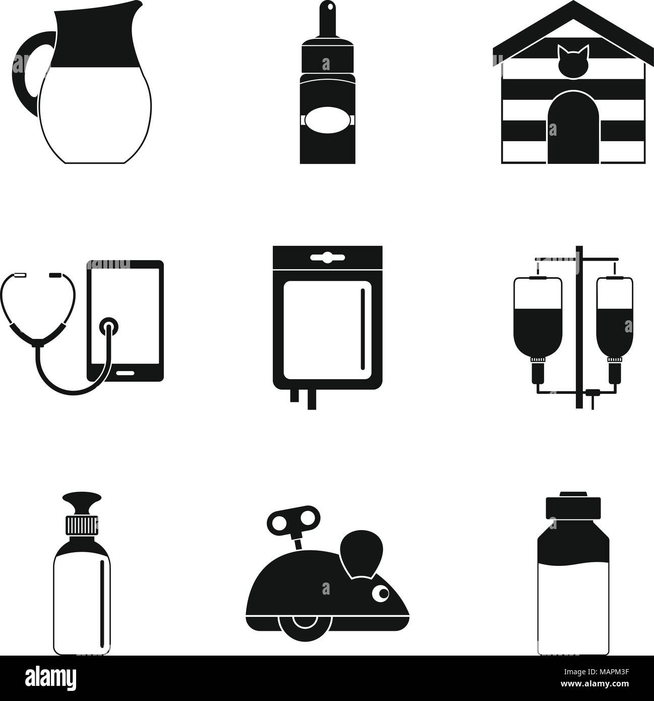 Vet doctor icons set, simple style Stock Vector Image & Art Alamy