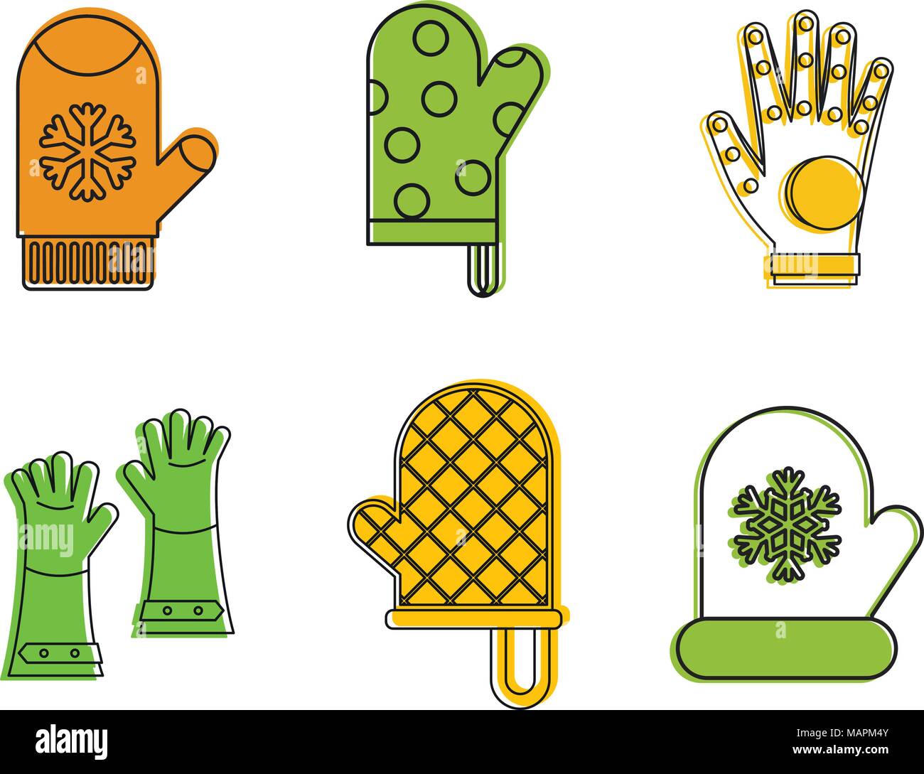 Gloves icon set, color outline style Stock Vector Image & Art - Alamy