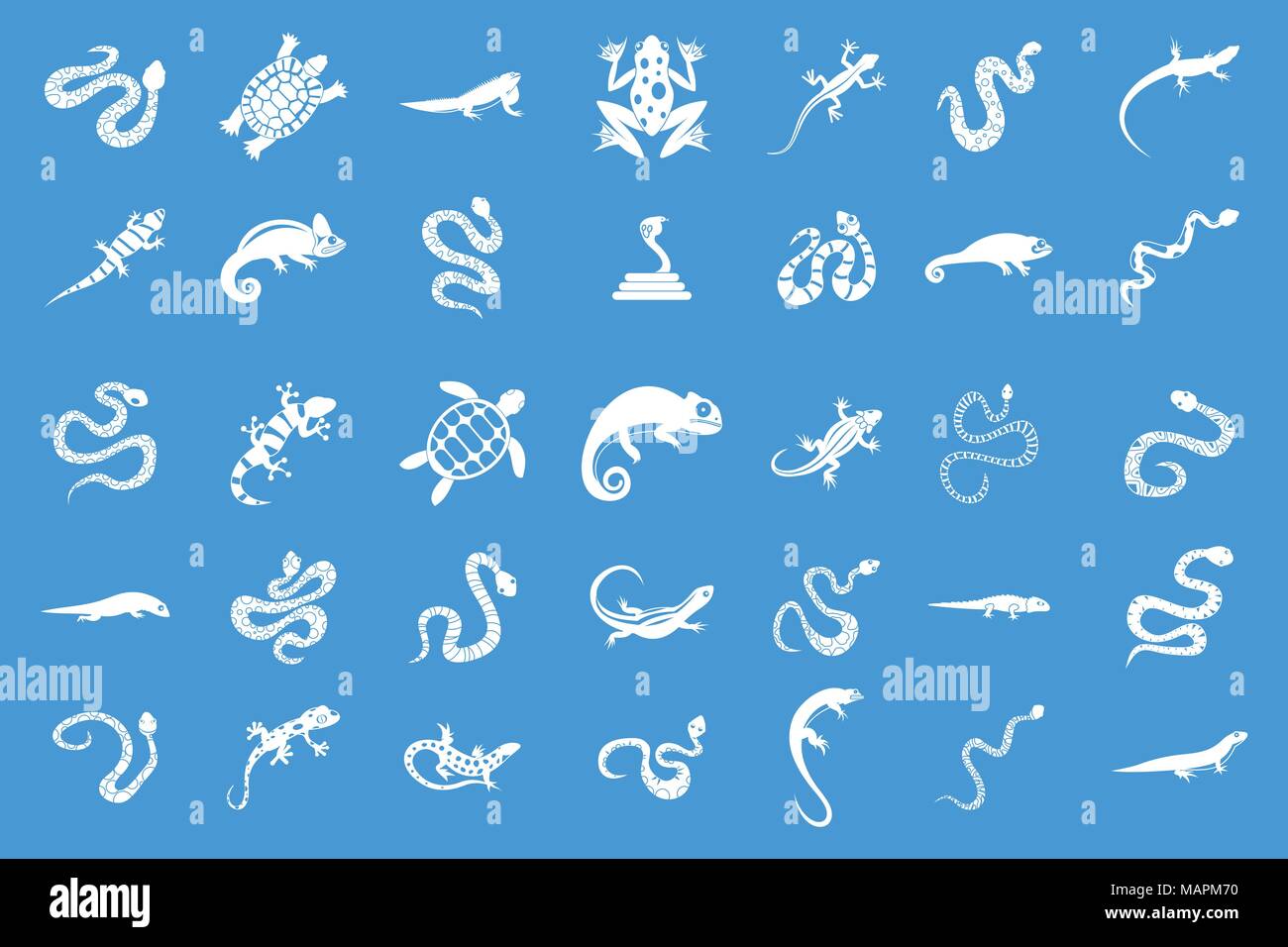 Reptile icon blue set vector Stock Vector Image & Art - Alamy