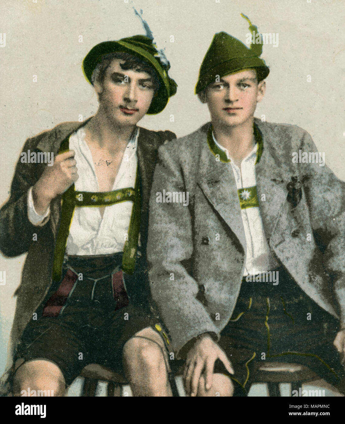 Two Bavarian men,    published 1905 Stock Photo