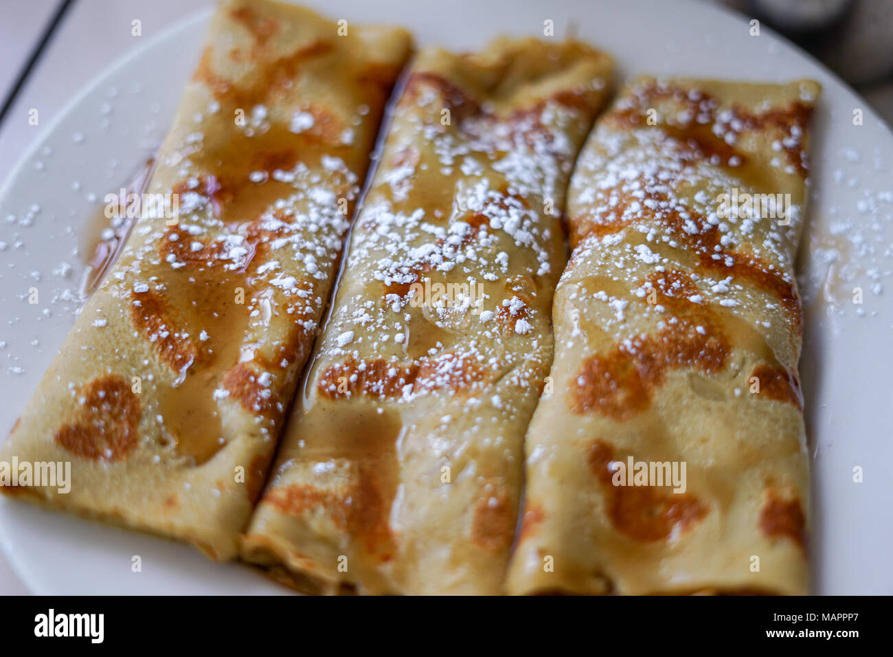 French crepes savory breakfast Stock Photo