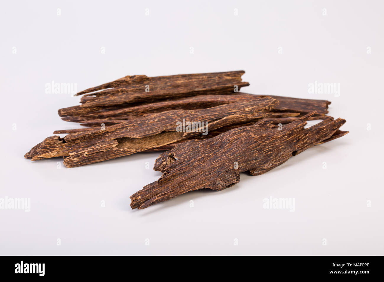 Close Up Macro Shot Of Sticks Of Agar Wood Or Agarwood Isolated On