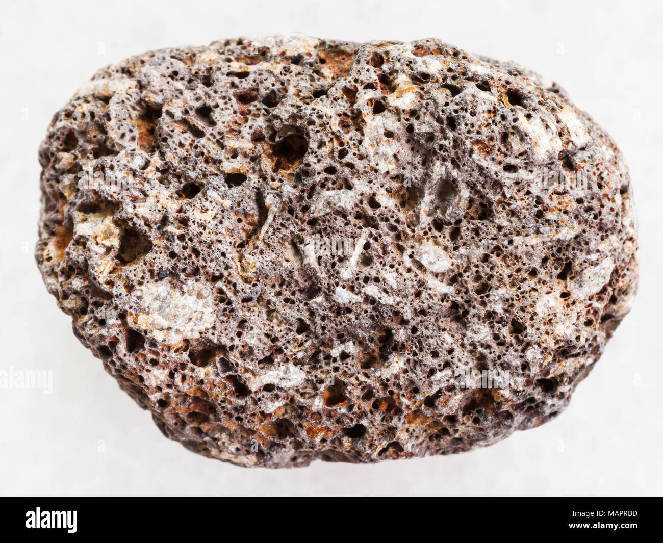 macro shooting of natural mineral rock specimen - brown pumice stone on ...