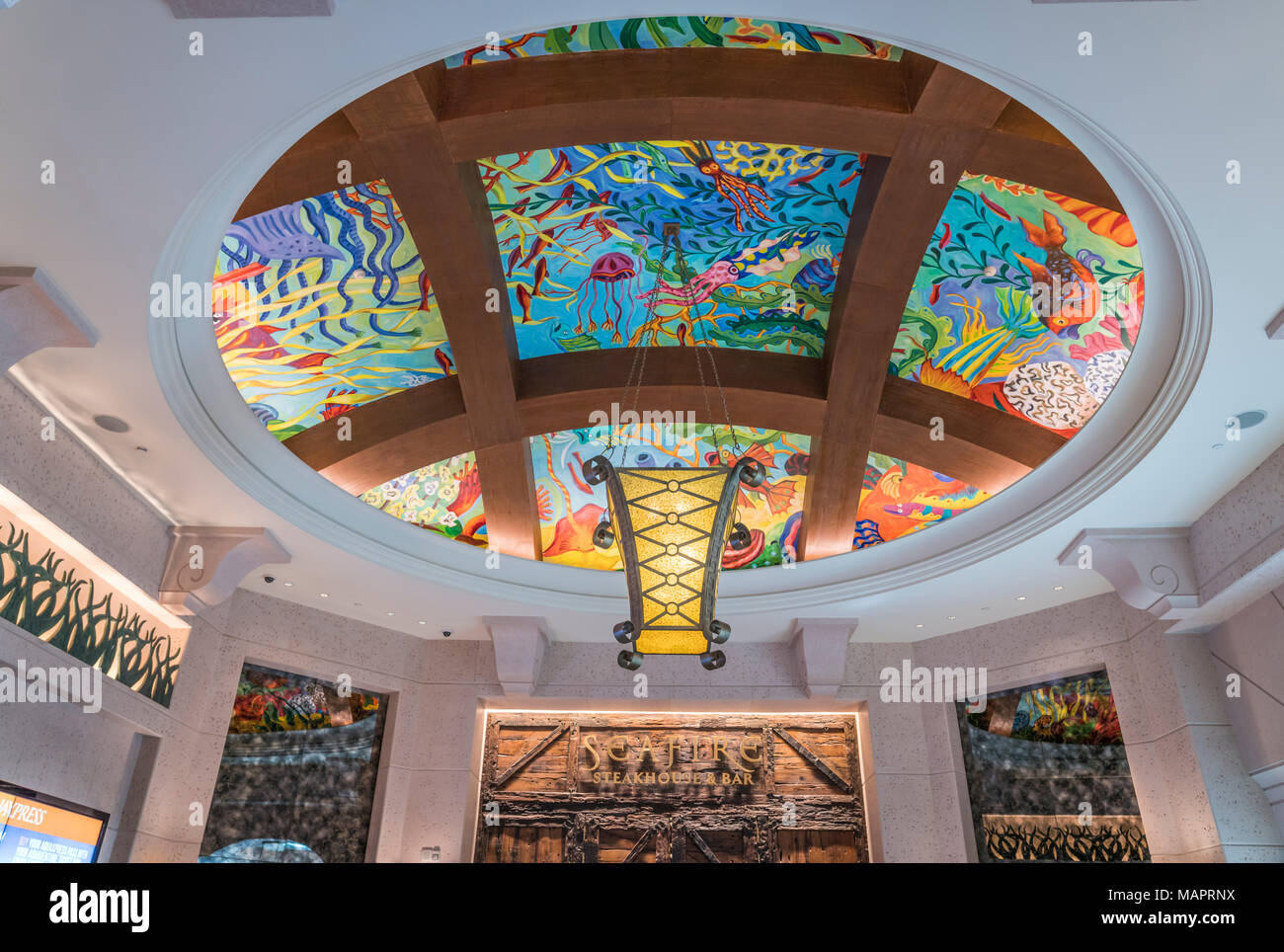 Interior decor at the Atlantis Palm Resort on The Palm in Dubai, UAE ...