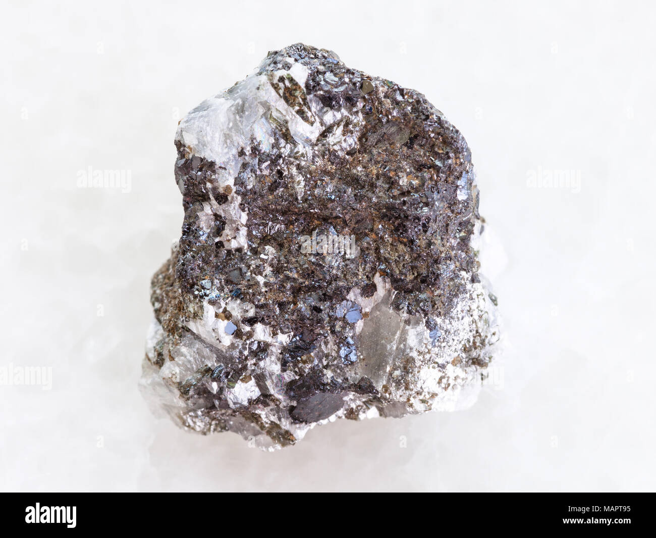 macro shooting of natural mineral rock specimen raw sphalerite (zinc