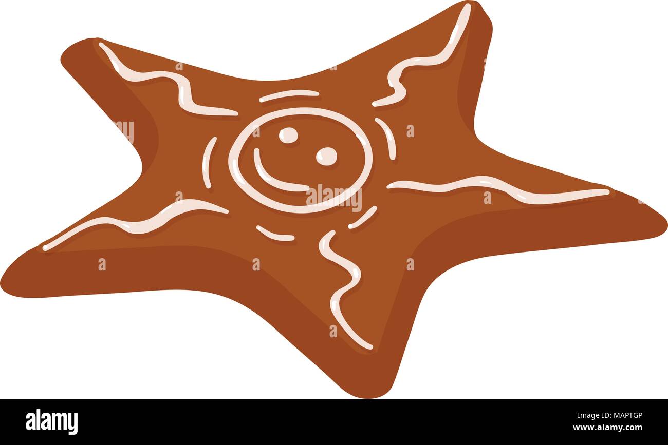 Gingerbread star icon, isometric style Stock Vector