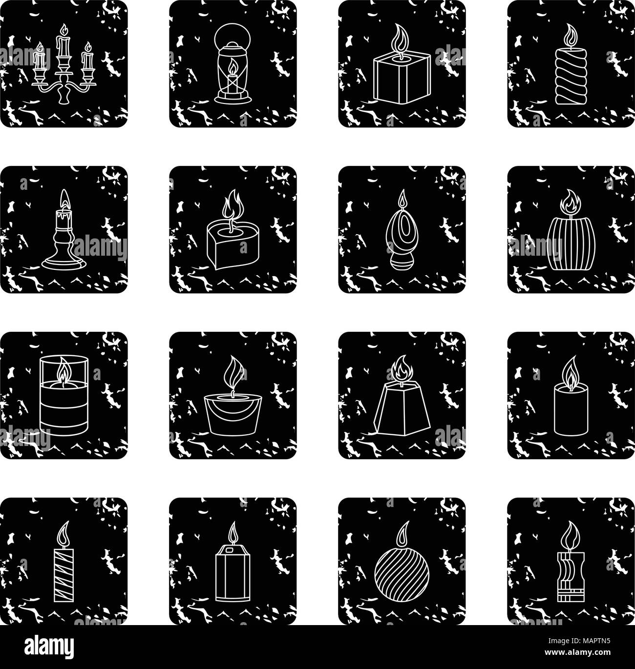 Candle forms icons set grunge vector Stock Vector Image & Art - Alamy