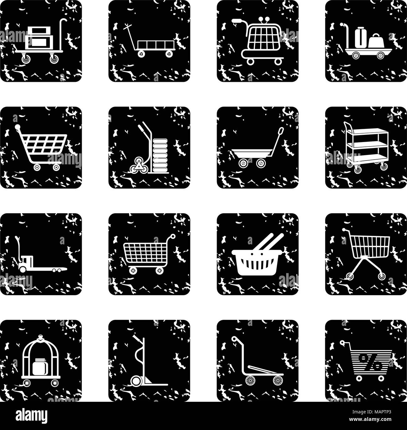 Cart types icons set grunge vector Stock Vector Image & Art - Alamy