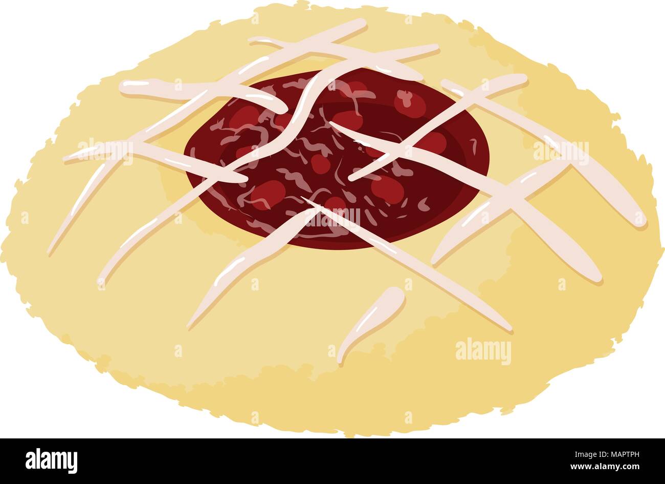 Raspberry biscuit icon, isometric style Stock Vector