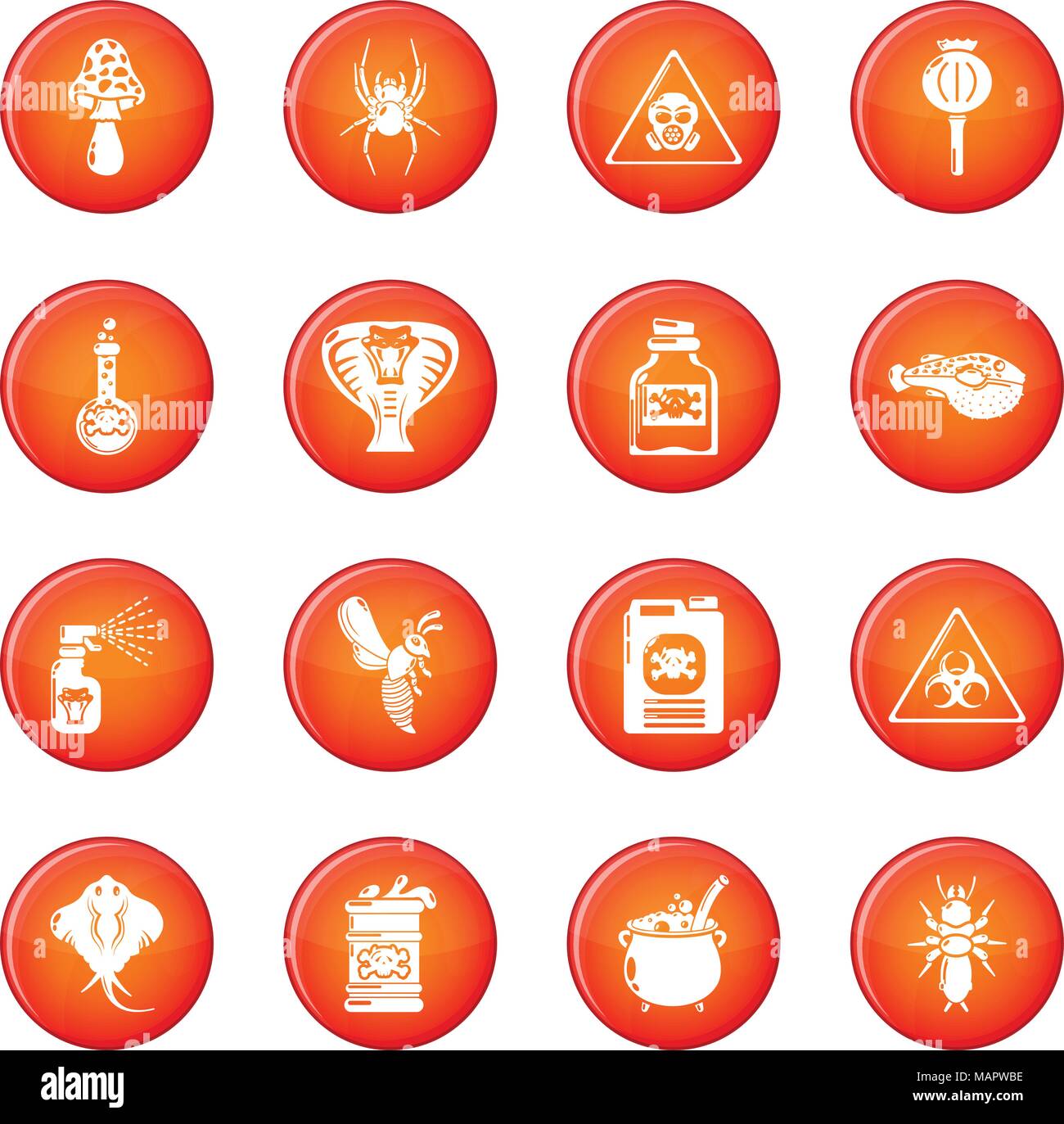 Poison danger toxic icons set red vector Stock Vector Image & Art - Alamy