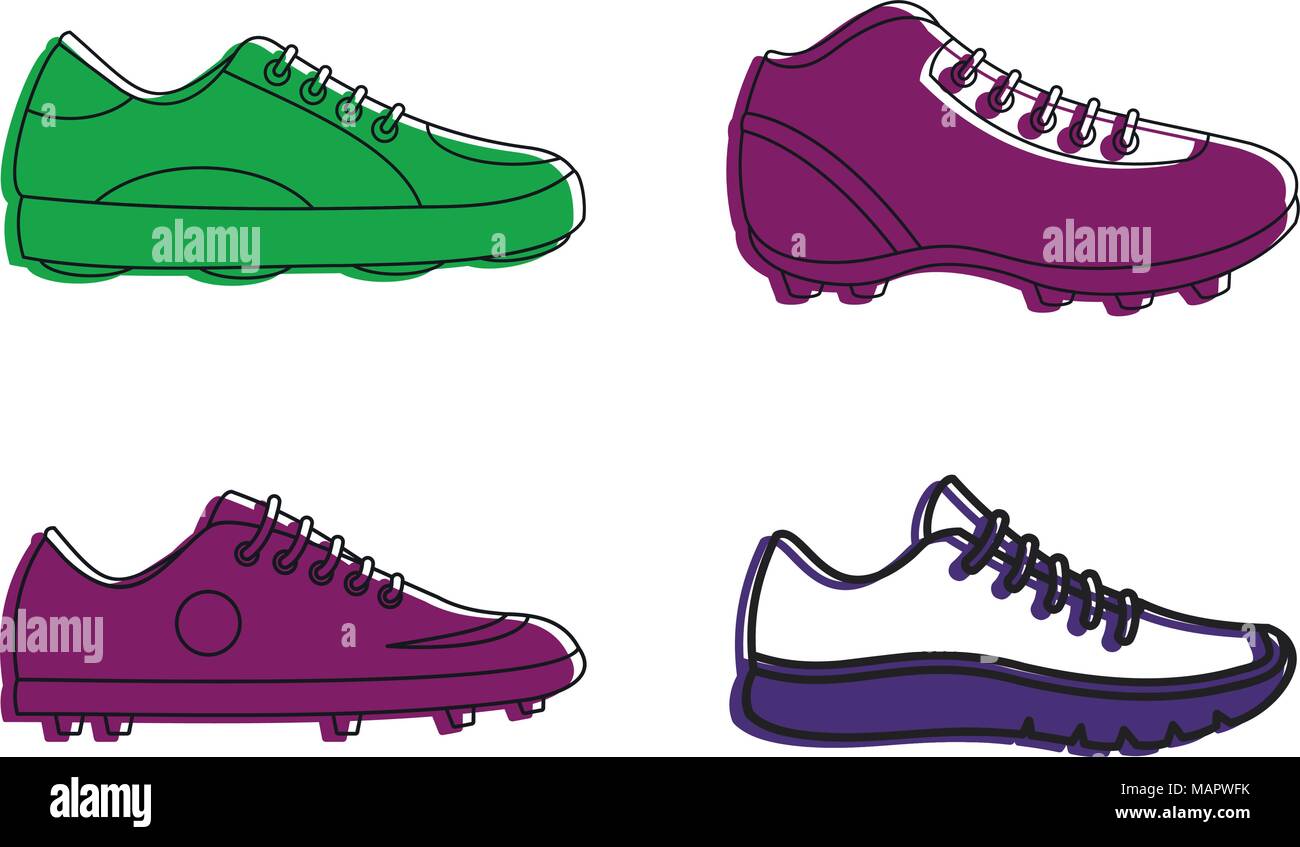 Soccer shoes icon set, color outline style Stock Vector Image & Art - Alamy