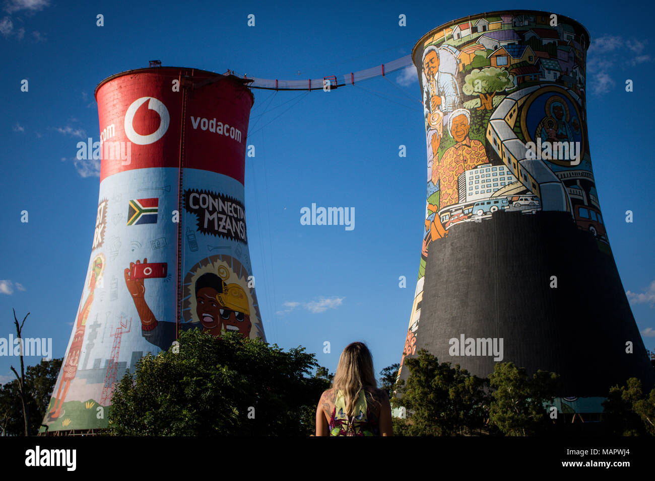 Girl at Orlando Towes in Soweto, South Africa. Stock Photo