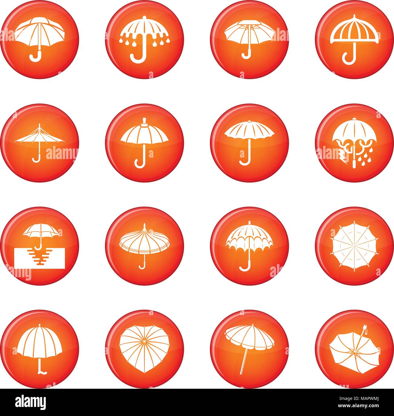 Umbrella icons set red vector Stock Vector Image & Art - Alamy
