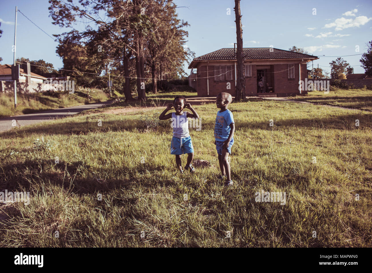 Kids playing in South Africa Stock Photo - Alamy