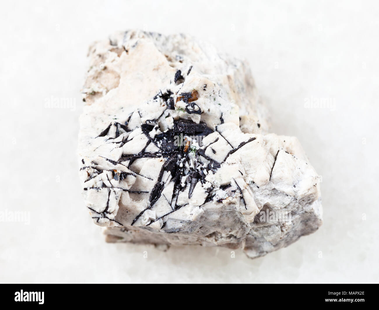 macro shooting of natural mineral rock specimen - Ilmenite black ...