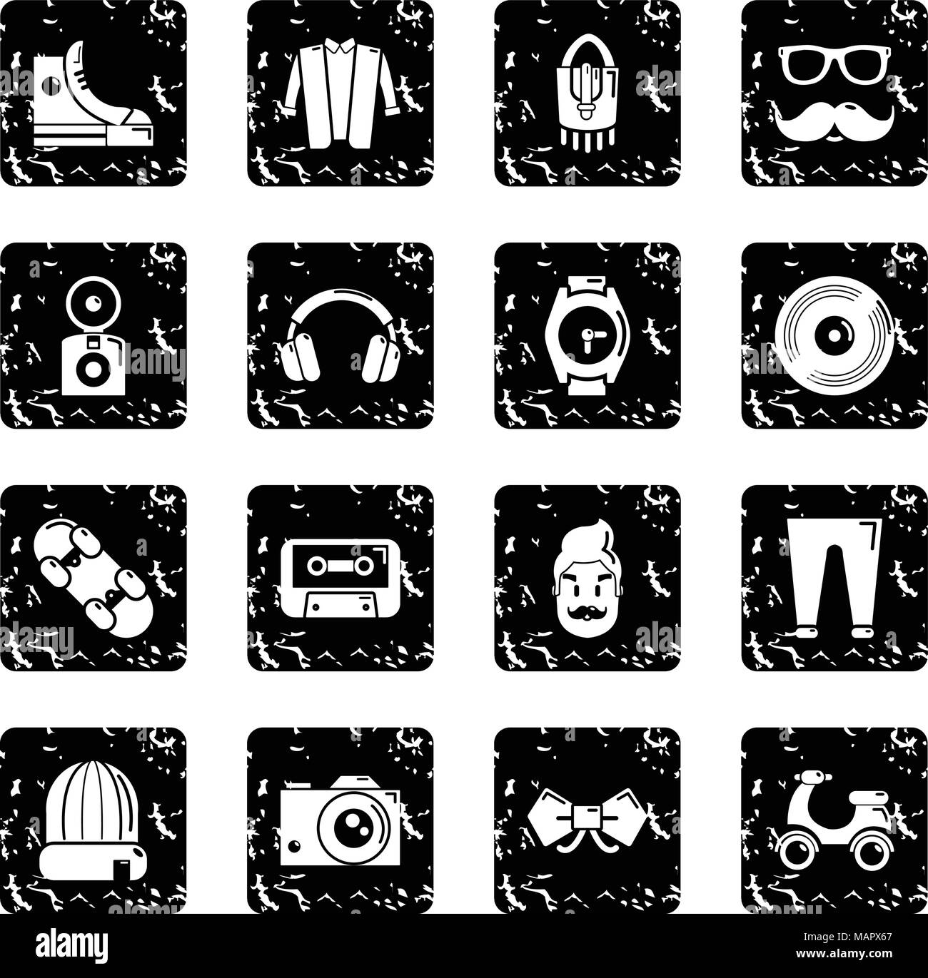 Hipster symbols icons set grunge vector Stock Vector Image & Art - Alamy