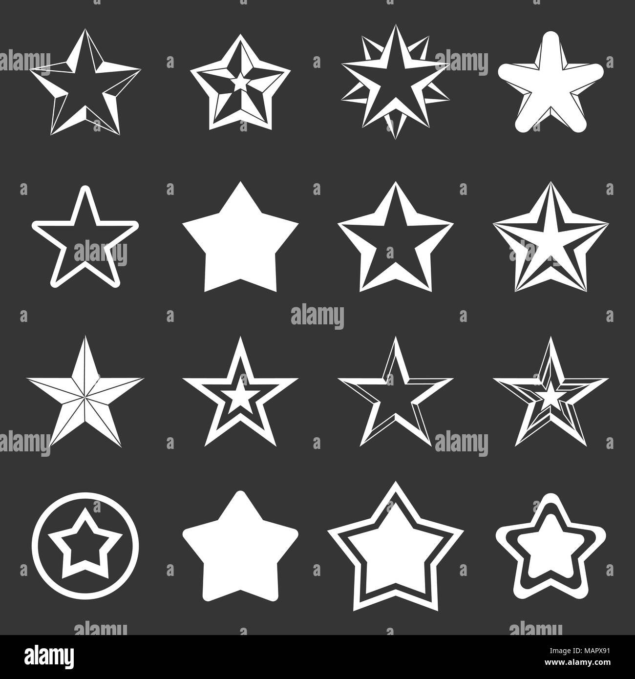Star icons set grey vector Stock Vector Image & Art - Alamy