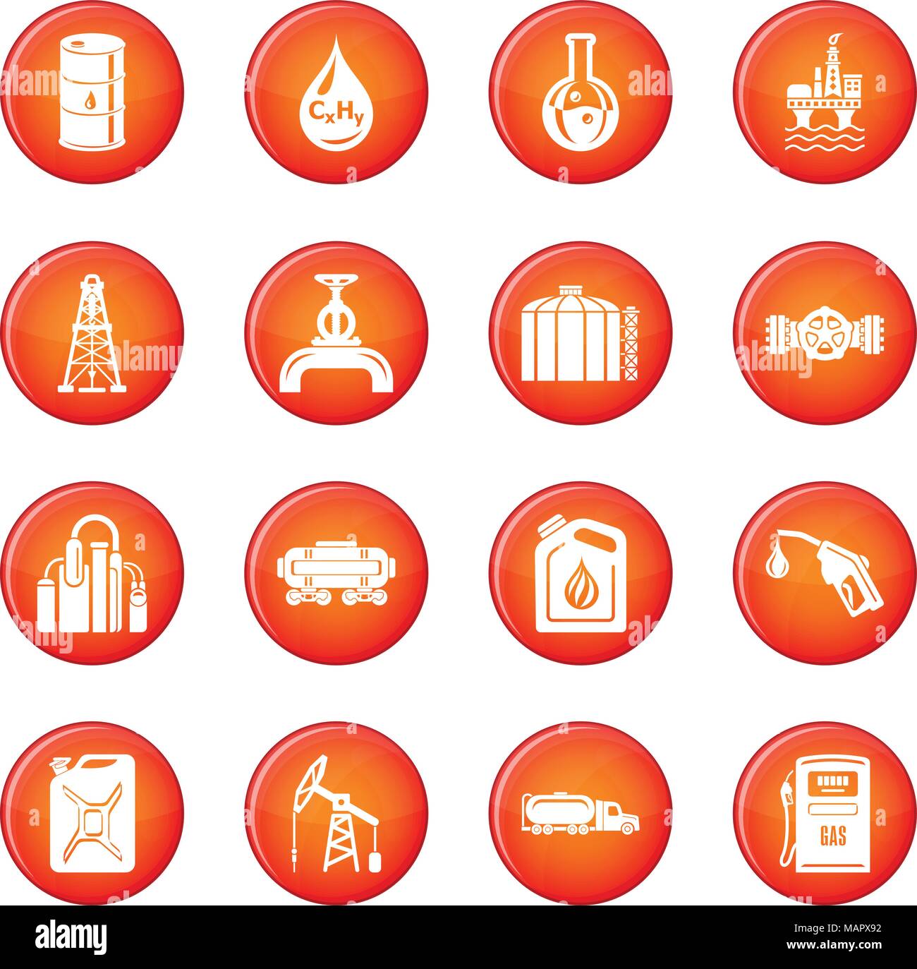 Oil industry icons set red vector Stock Vector Image & Art - Alamy