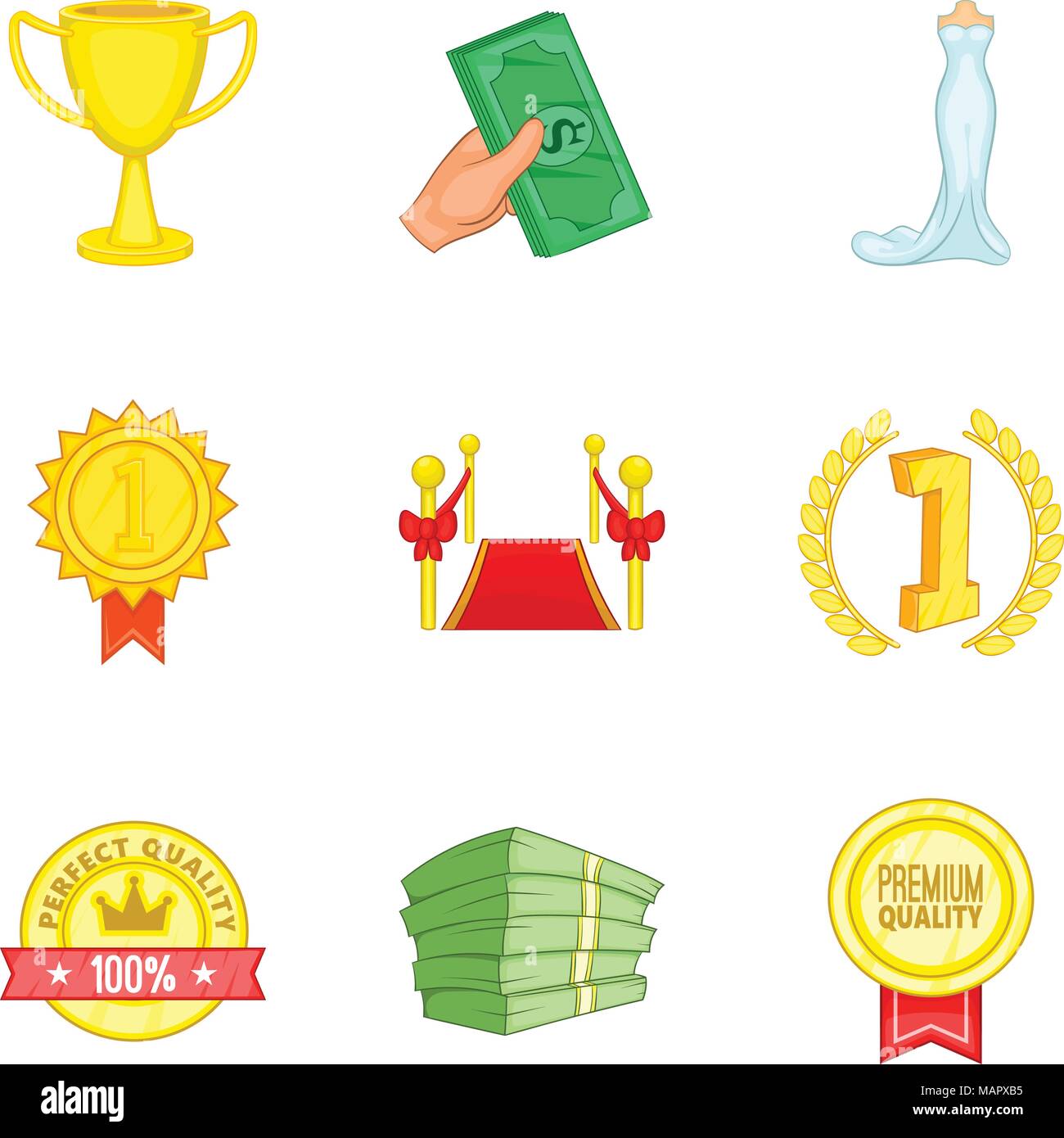 Improve luck icons set, cartoon style Stock Vector Image & Art - Alamy