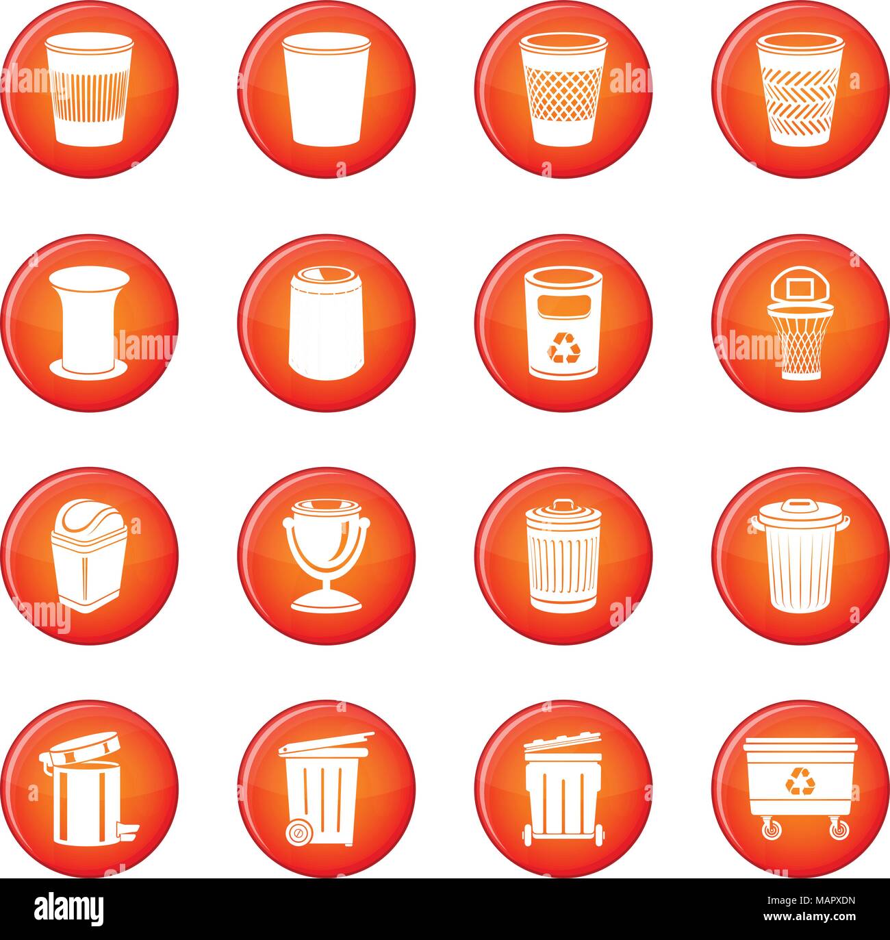 Trash can icons set red vector Stock Vector Image & Art - Alamy