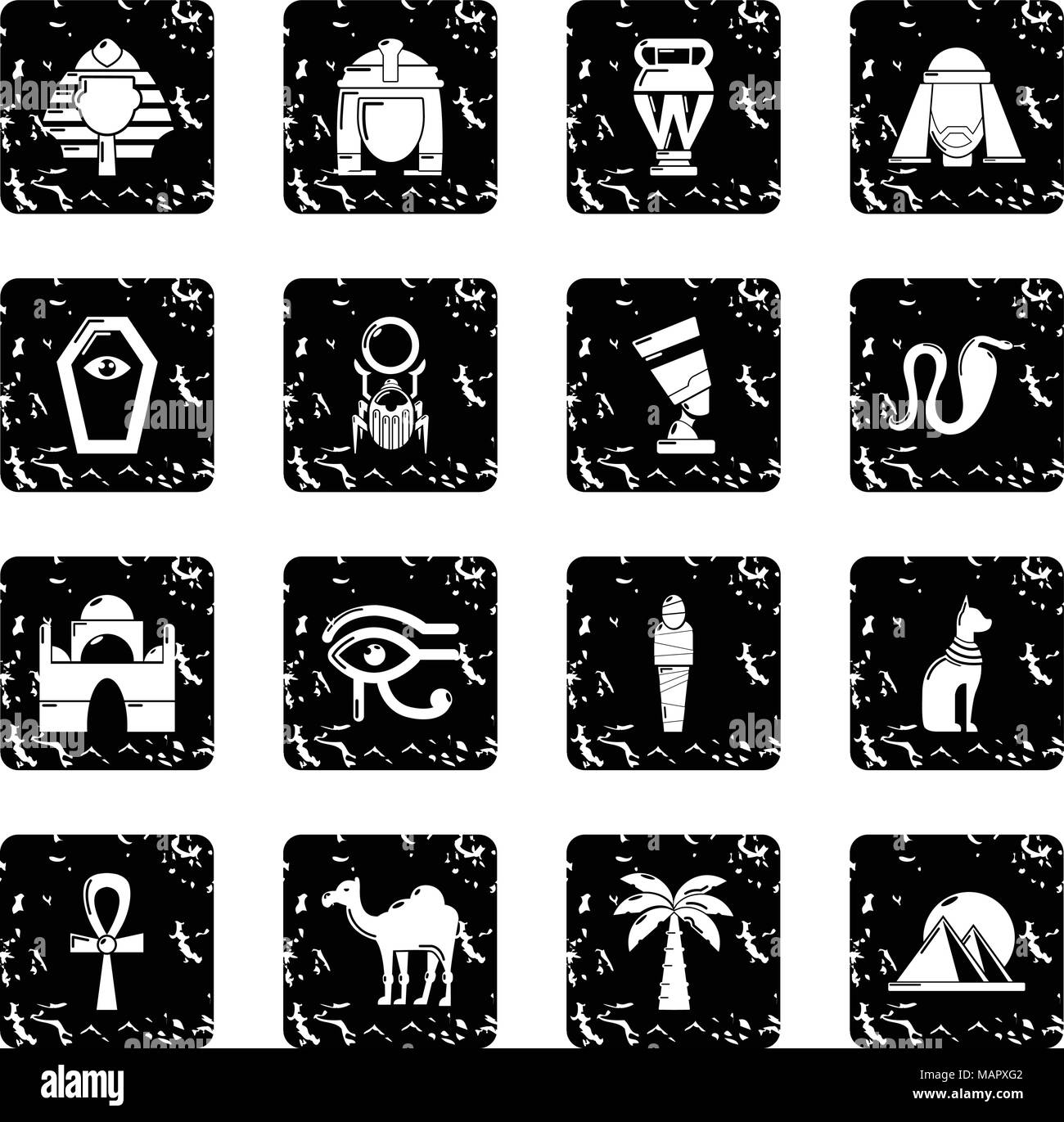 Egypt travel icons set grunge vector Stock Vector Image & Art - Alamy
