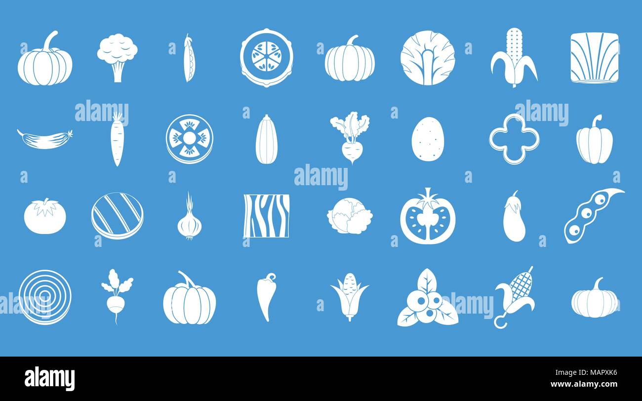 Vegetables icon blue set vector Stock Vector Image & Art - Alamy