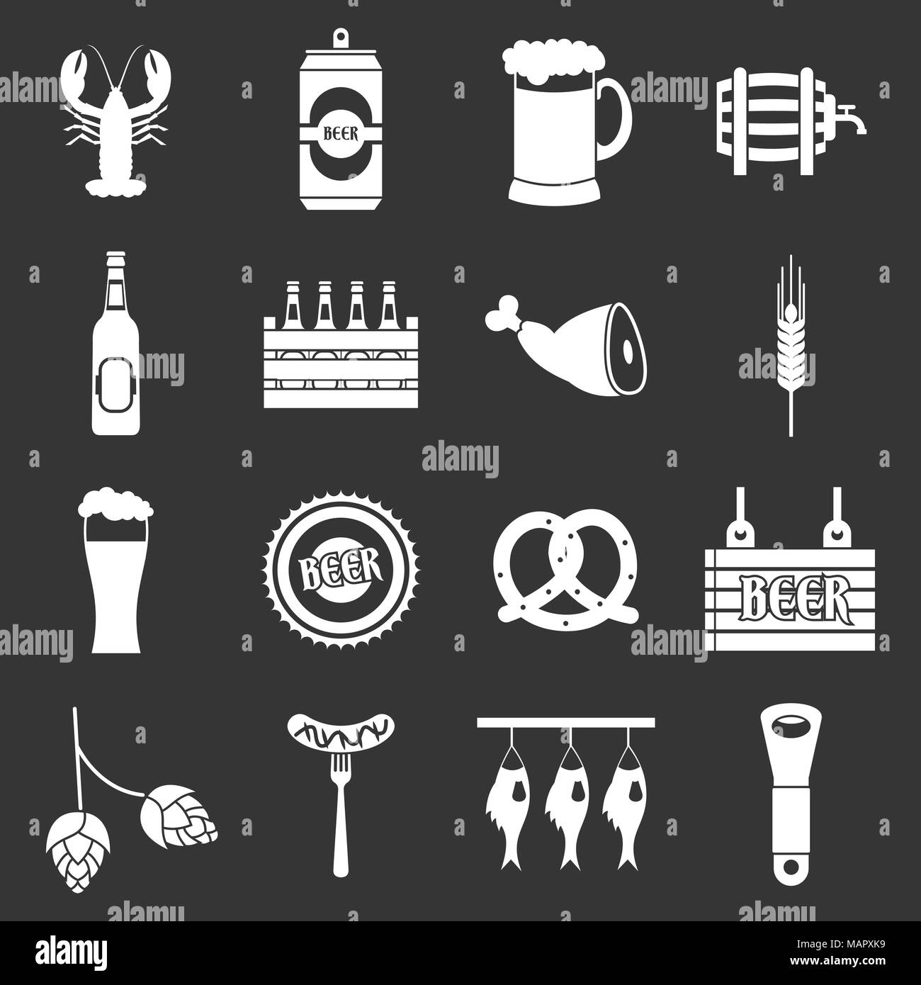 Beer icons set grey vector Stock Vector Image & Art - Alamy