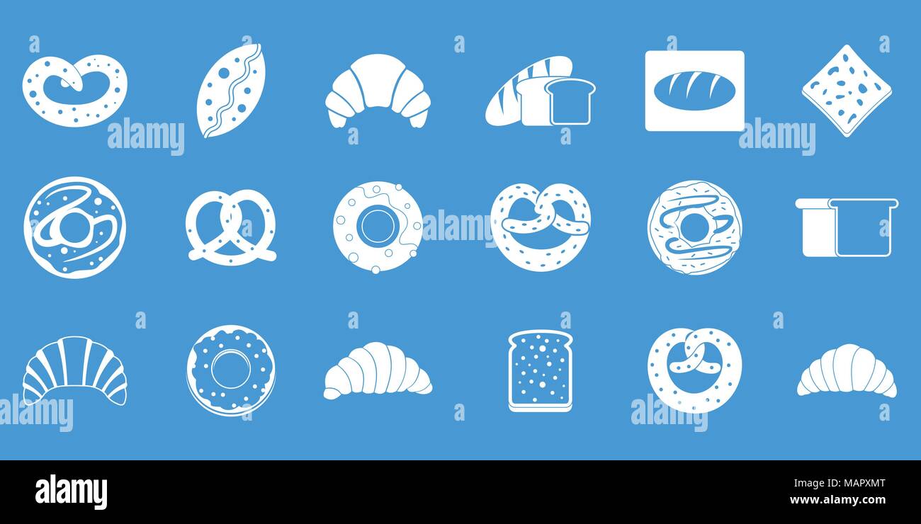 Bakery icon blue set vector Stock Vector Image & Art - Alamy