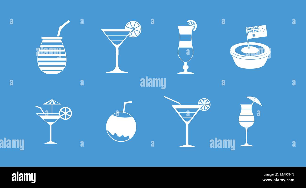 Cocktail icon blue set vector Stock Vector Image & Art Alamy