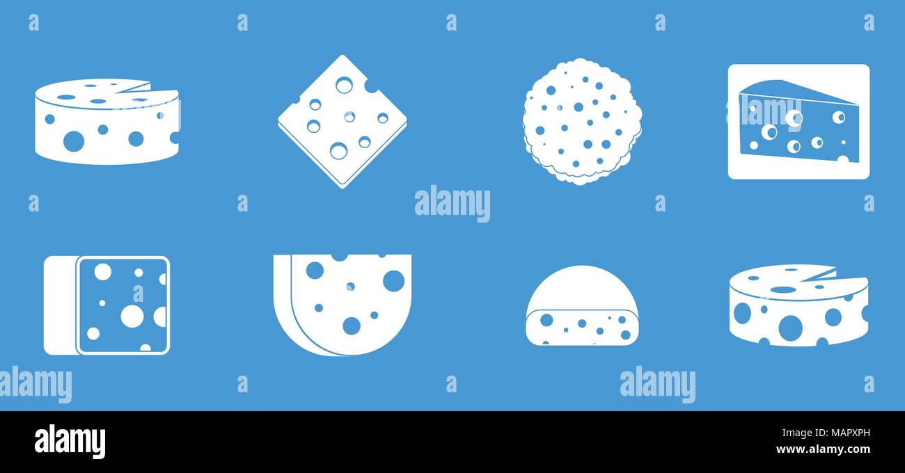 Cheese icon blue set vector Stock Vector Image & Art - Alamy