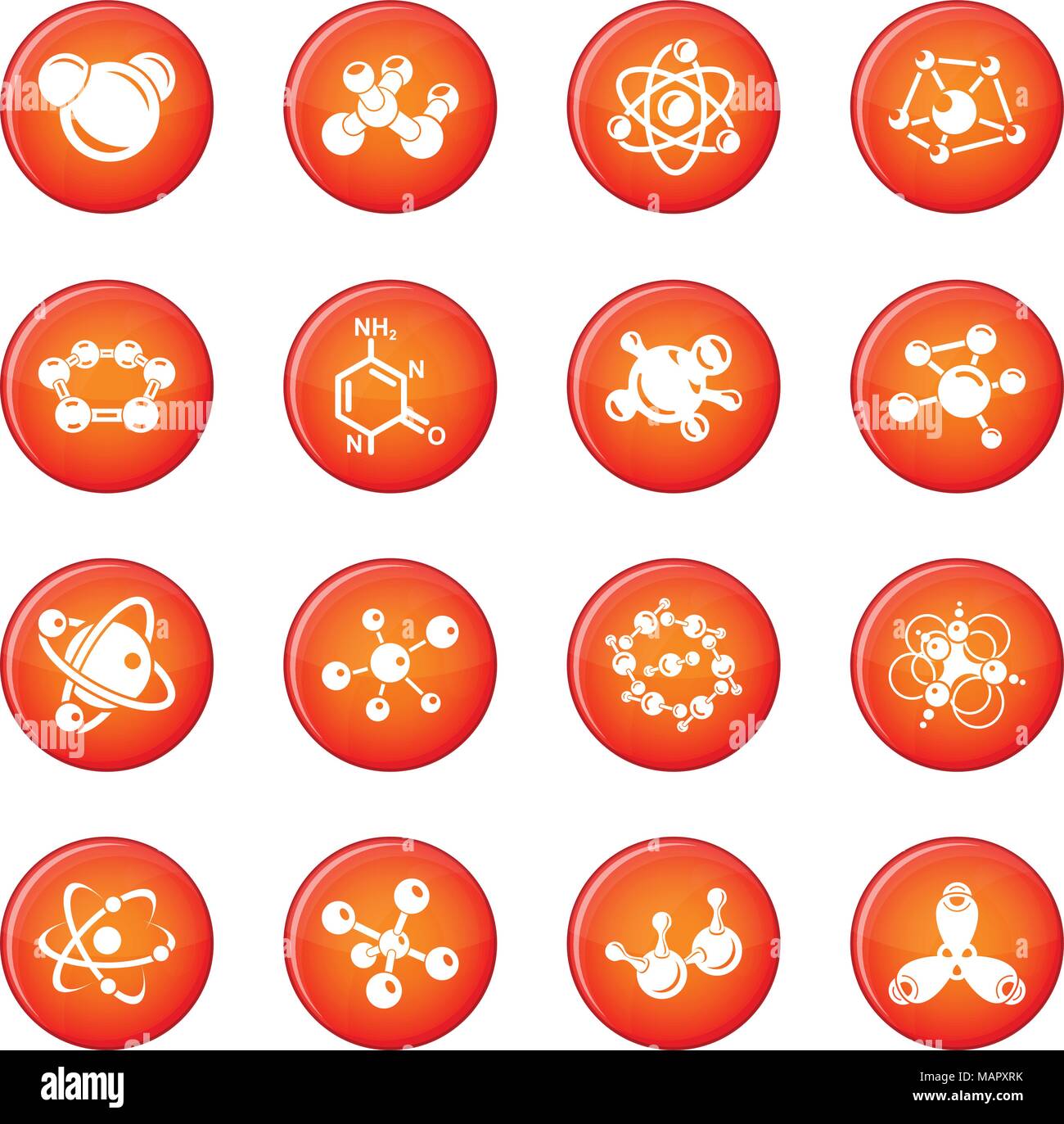 Molecule icons set red vector Stock Vector Image & Art - Alamy