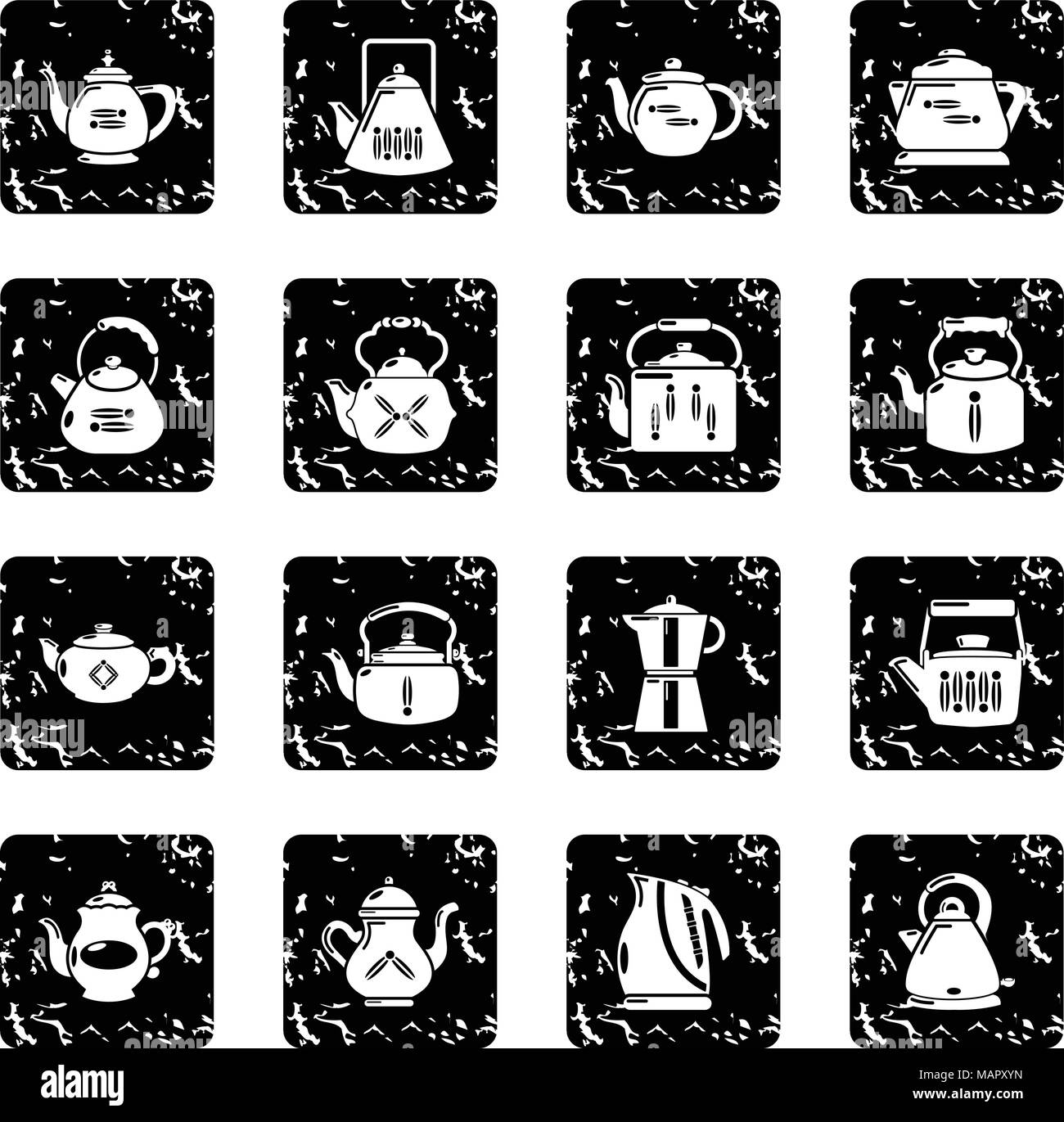 Teapot icons set grunge vector Stock Vector Image & Art - Alamy
