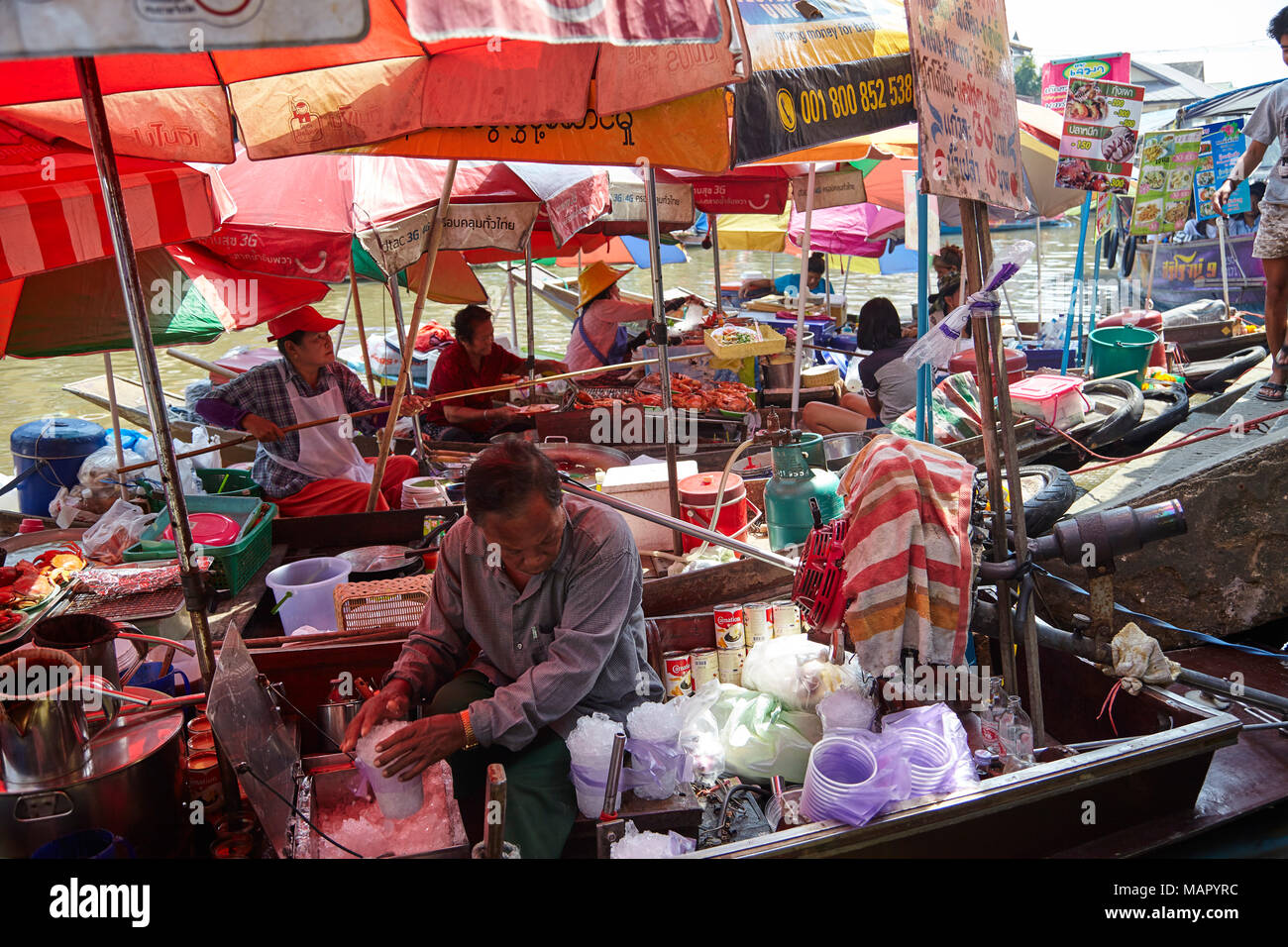 Amphawa Floating Market Bangkok Stock Photos Amphawa Floating